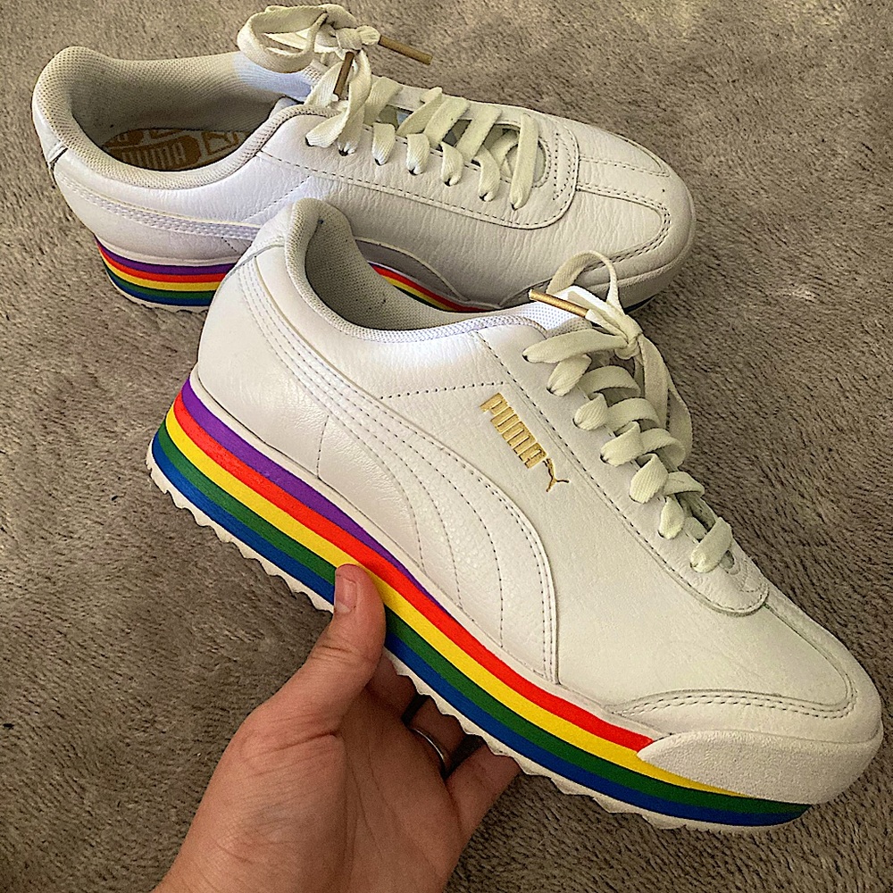 Women’s Roma puma leather platform sneakers